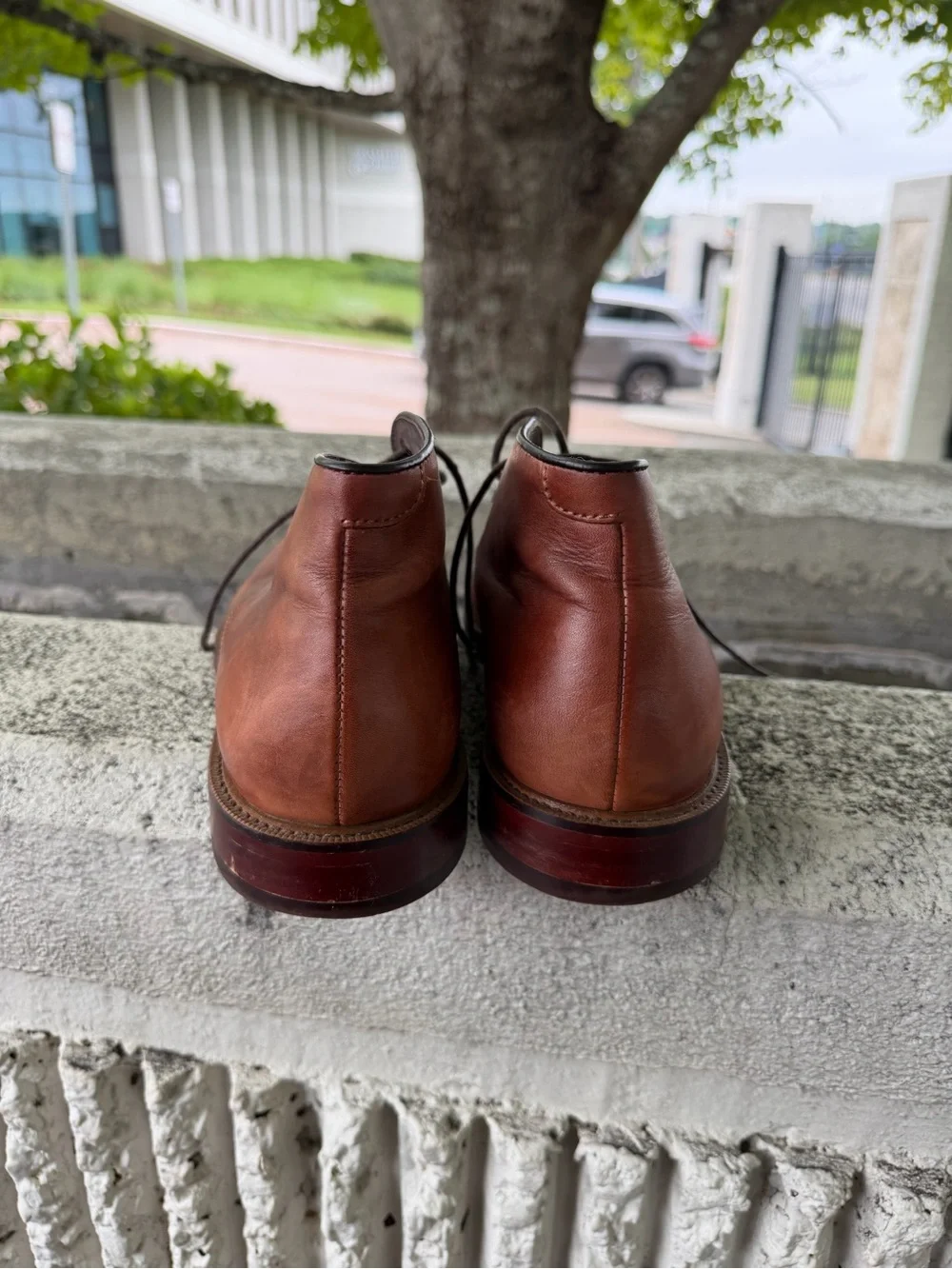 Joseph Abboud Rustic Brown Leather Chukka Boots